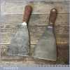 2 Good Quality 3” Vintage Decorator’s Scrapers Rosewood Handles - Good Condition