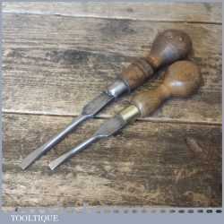 2 Vintage Cabinet Makers Beech Wood Handled Screwdrivers - Fully Refurbished