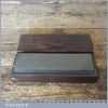 Vintage 7” x 2” Medium Grit Oil Stone In Pine Box - Good Condition
