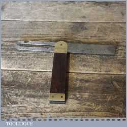 Vintage Rosewood And Brass Sliding Bevel With 9” Blade - Good Condition