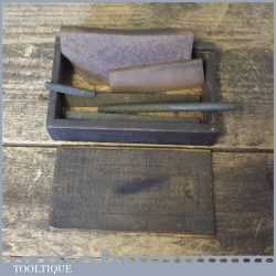 Vintage Boxed Selection Carpenters Slip Stones - Handy And Useable
