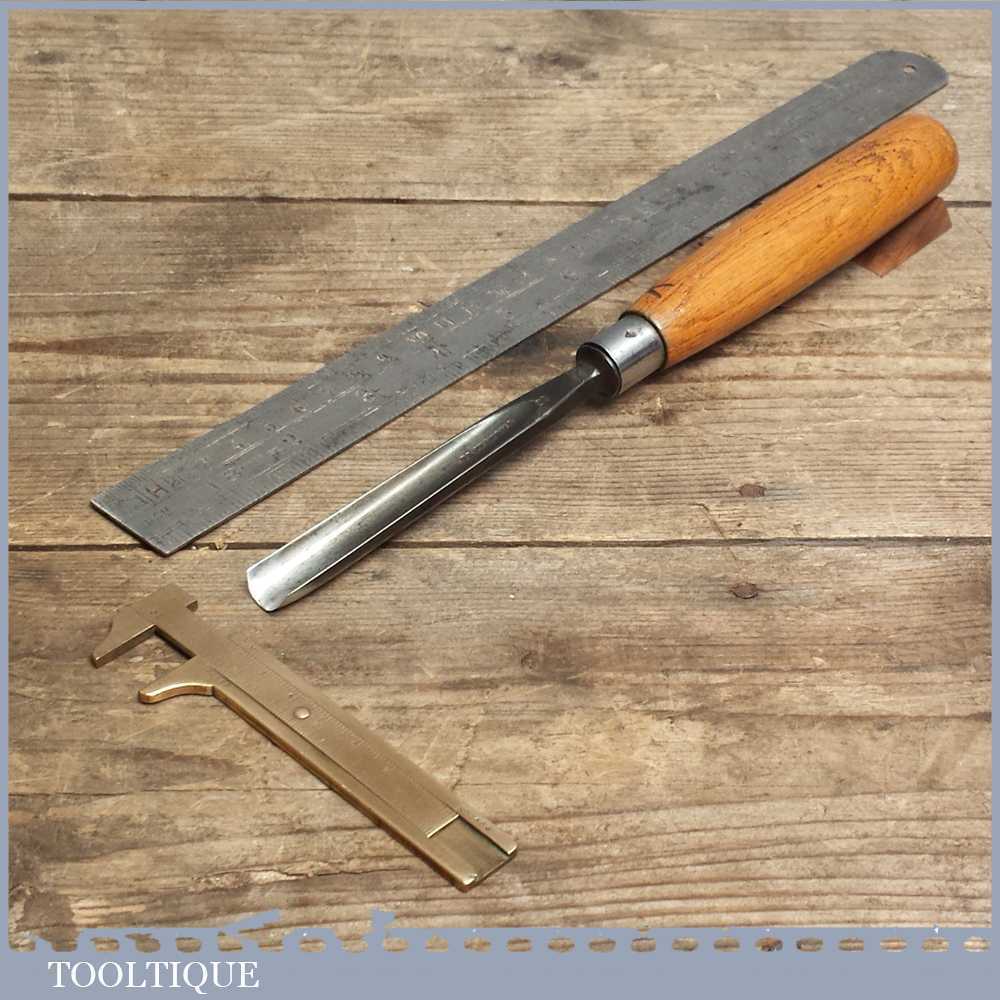 Vintage 9/16" Deep Straight Gouge Woodcarving Chisel By Herring Bros