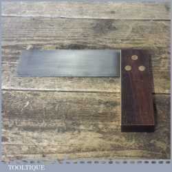 Vintage Carpenters Rosewood Brass 6” Try Square - Good Condition