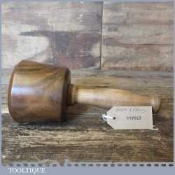 Handmade Wood Turned Mallet Old Lignum Beech Wood Handle - Ebony Wedge