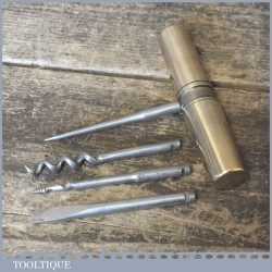 Vintage Brass Cased Pocket Multi Tool Screwdriver And Corkscrew - Good Condition