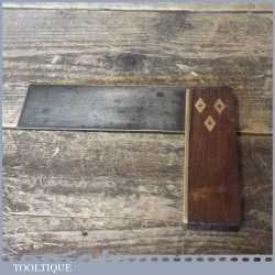 Vintage Carpenters Rosewood & Brass 6” Try Square - Good Condition