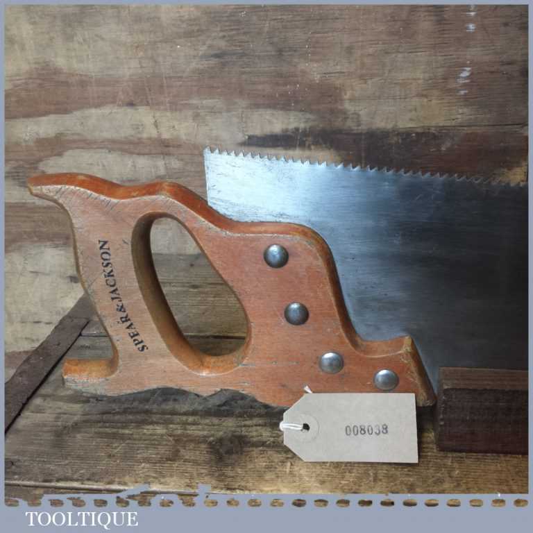 Vintage 18” Spear And Jackson Sheffield Cross Cut Panel Hand Saw 6 TPI