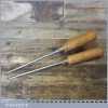 Scarce Vintage Pair 3/8” Draw Bore Pins Beech Wood Handles - Good Condition