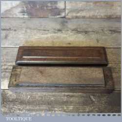 Vintage Natural 9” X 2” Washita Oil Stone In Mahogany Box - Lapped Flat