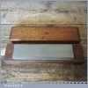 Vintage 8” x 2” Fine Grit Carborundum Oil Stone In Mahogany Box - Lapped Flat
