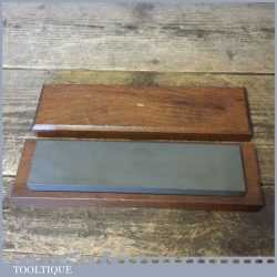 Vintage 8” x 2” Combination Oil Sharpening Stone In Beech Box - Good Condition