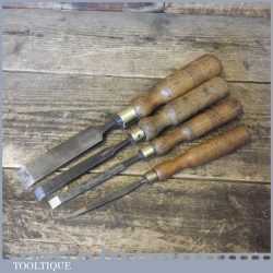 4 No: Vintage (5/32”, 3/8”, 1/2” & 1”) firmer chisels