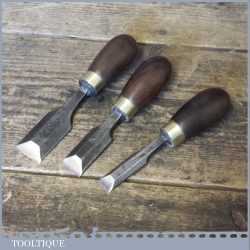 Selection 3 No: Vintage Bevel Edge Palm Chisels ½” ¾” & 1” - Various Makers