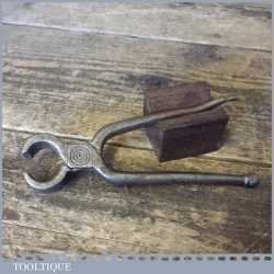 Antique Blacksmith Hand Forged Pincer With Featured Centre Scroll