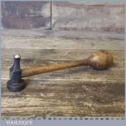 Antique Jewellers Chasing Ball Pein Hammer - Heart Logo Bulbous Beech Handle
