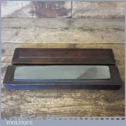 Vintage 10 ¼” x 1¾” Charnley Forest Natural Oil Stone Mahogany Box - Good Condition