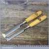 2 No: Vintage Marples 3/4” & 1” Bevel Edged Paring Chisels - Boxwood Handles