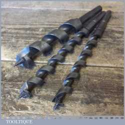 3 No: Carpenters Auger Twist Bits Heavy Duty Drill 7/16” 5/8” & 25 mm - Good Condition
