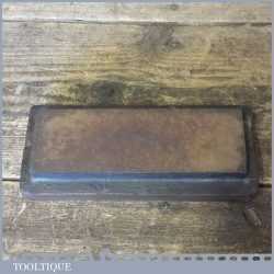 Vintage Natural 6" X 2" Washita Oil Stone In Wooden Base - Good Condition