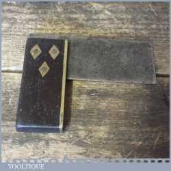 Vintage Carpenter’s Rosewood Brass 3” Set Square - Good Condition
