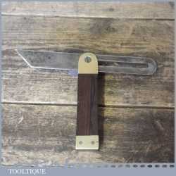 Vintage Carpenters Rosewood And Brass 7 ½” Sliding Bevel - Good Condition