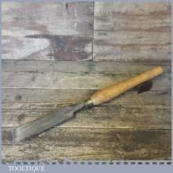Large Vintage John Bull Cast Steel 2” Wide Skew Flat Woodturning Chisel - Good Condition
