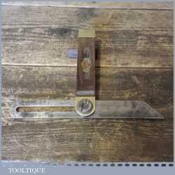 Vintage I D Smallwood No: 650 Rosewood Brass 8” Sliding Bevel - Good Condition