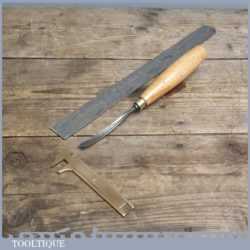 Vintage Forged Steel Carving Chisel By C HILL - Old Carpenters Tool