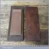 Vintage 5” x 2” Barber's Razor Hone Oil Stone Mahogany Box - Good Condition