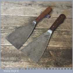 2 No: 3” Vintage Decorator’s Scrapers Rosewood Handles - Good Condition