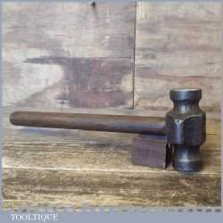 Unusual Antique Blacksmiths Steel Heavy Duty Shaping Hammer - Good Condition