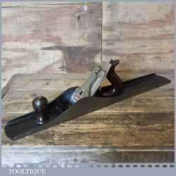 Vintage Stanley USA No: 8 Jointer plane, fully refurbished ready to use and in good used condition. This plane has its original rosewood handles and a good length iron & a lovely plane.    When refurbishing planes, we do not merely clean them to make them look good, they are restored to a level that ensures they are actually ‘in plane’ sharpened, honed and all the components are thoroughly cleaned so that they move freely. Our planes are specifically reconditioned to satisfy professional tradesmen who will instantly know the difference between buying one of our planes over general other used ones.