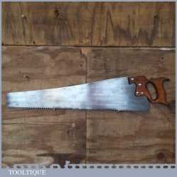 Vintage 26” Carpenters Thick Cross Cut Saw With 5 TPI - Sharpened Ready For Use
