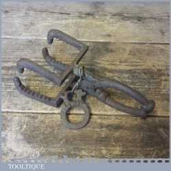 Rare Antique Lewis Cast Iron Mole Trap - Fair Condition