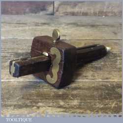 Vintage Rosewood Brass Mortise Gauge Smooth Action - Good Condition