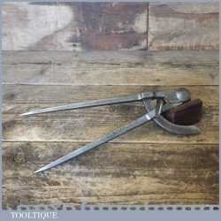 Vintage Leatherworking Cast Steel 9” Square Leg Steel Dividers - Good Condition