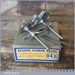 Vintage Boxed Record No: 043 Plough Plane 3 Cutters - Excellent Condition