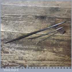 Vintage Set 3 No: Saddlers Leatherworkers Needles 4” 4½” & 7” - Good Condition