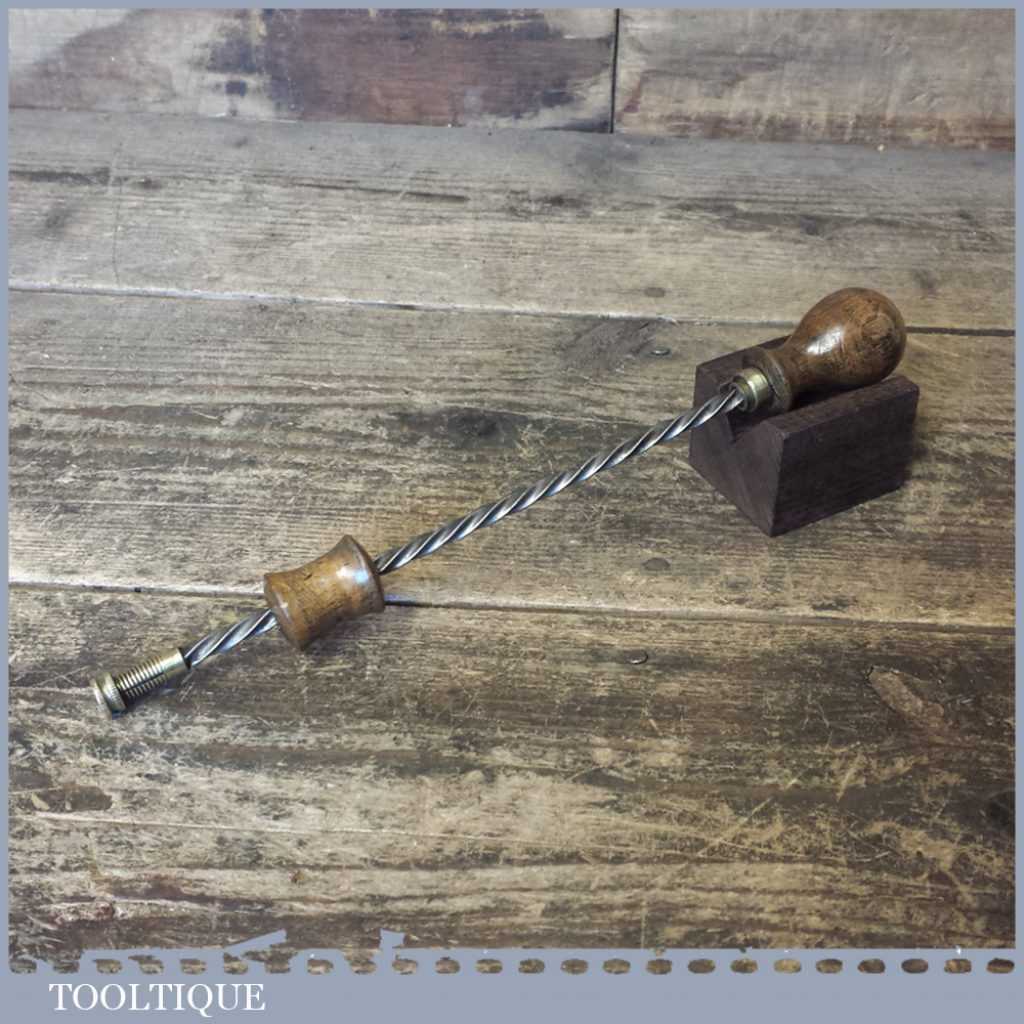 Vintage 9 ½” Archimedes Drill Beech Wood Handles - Good Condition