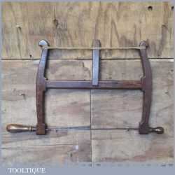 Vintage Carpenters Oak Wood Frame Bow Saw - Good Condition