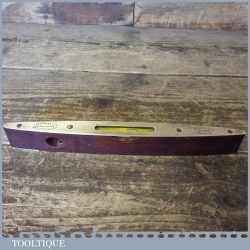 Vintage 10” Rabone & Sons No: 1625 Mahogany Brass Spirit Level - Good Condition
