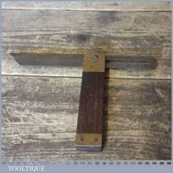 Vintage 9” Rosewood And Brass Sliding Bevel - Good Condition