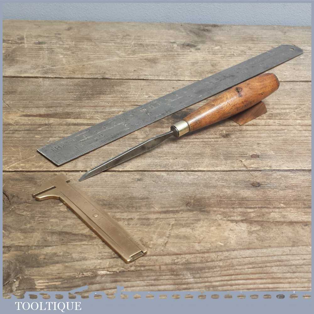 Vintage Forged Steel Carving Chisel - Old Woodworking Tool