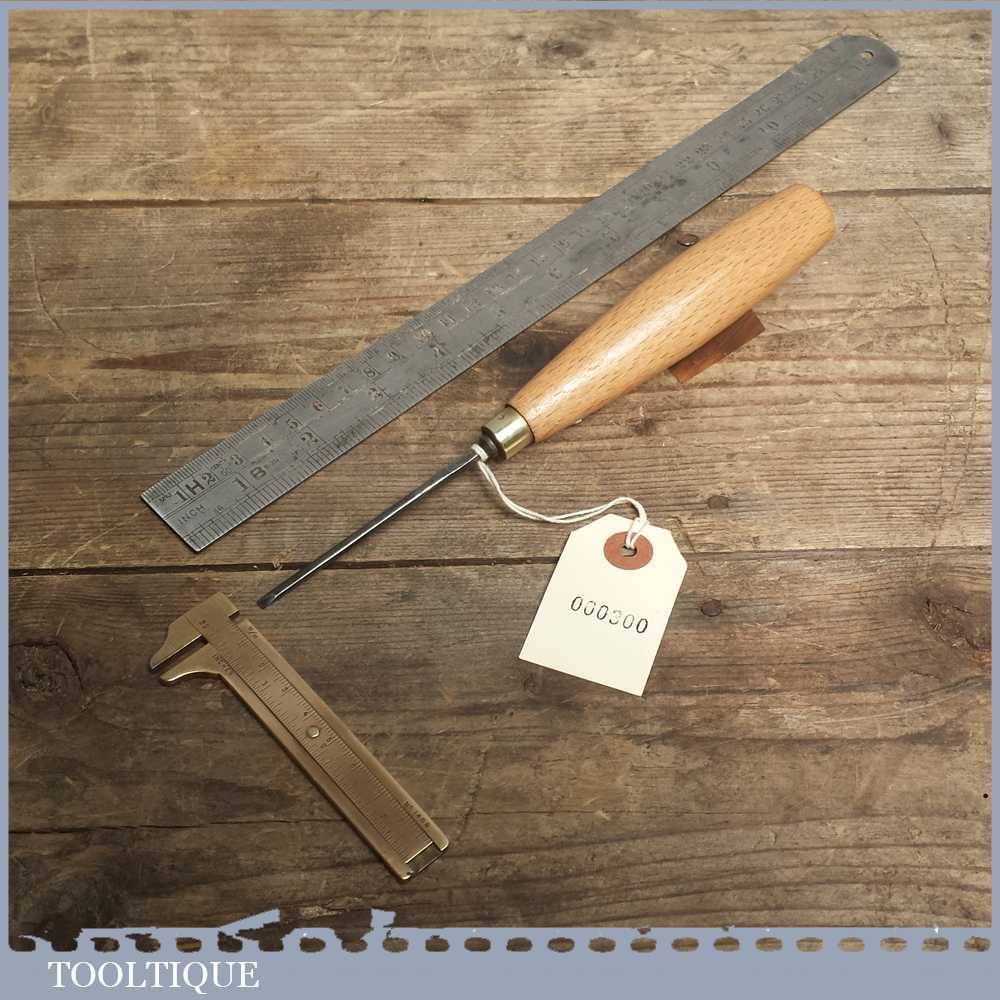 Vintage Forged Steel Carving Chisel by H TAYLOR- Old Woodworking Tool