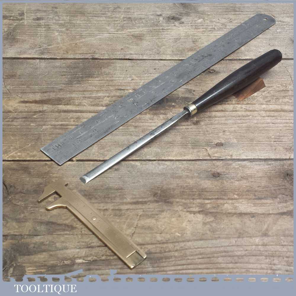 Vintage Forged Steel Carving Chisel by MARPLES & SONS - Ebony Handle