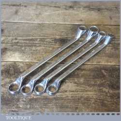 4 No: Vintage Whitworth Ring Spanners One King Dick - Good Condition