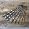 8 No: Vintage Ridgeway Double Spur Brace Auger Bits - Good Condition