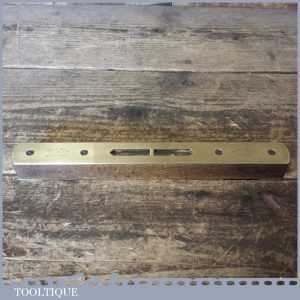 Vintage Hockley Abbey Beechwood Brass Spirit Level - Clear Glass Bubble