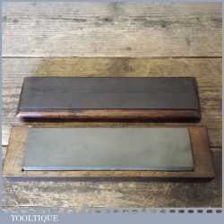 Vintage 8” x 2” Fine Grit Natural Llyn Idwal Oil Stone - With Leather Strop