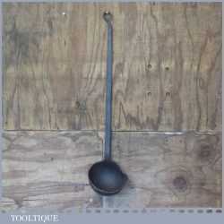 Massive Antique Blacksmith’s Hand Forged Drenching Ladle - Very Decorative